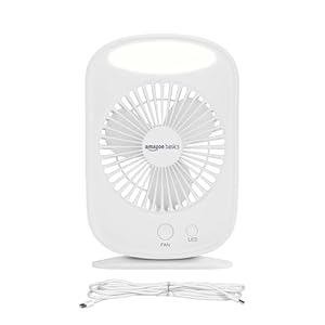 Rechargeable Desk Fan with LED Light