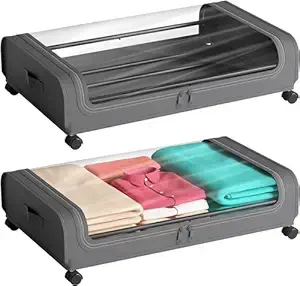 Foldable Under-Bed Storage Boxes - Best for seasonal clothes, blankets, and extra linens