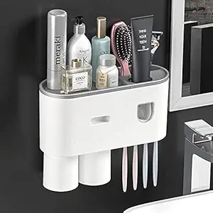 Automatic Toothpaste Dispenser with Brush Holder