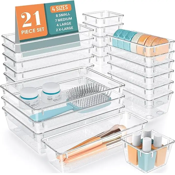 Stackable Drawer Organizers - Best for office supplies, makeup, and small accessories