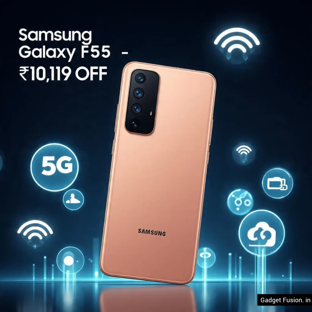 Samsung Galaxy F55 5G Apricot Crush Back and Front View